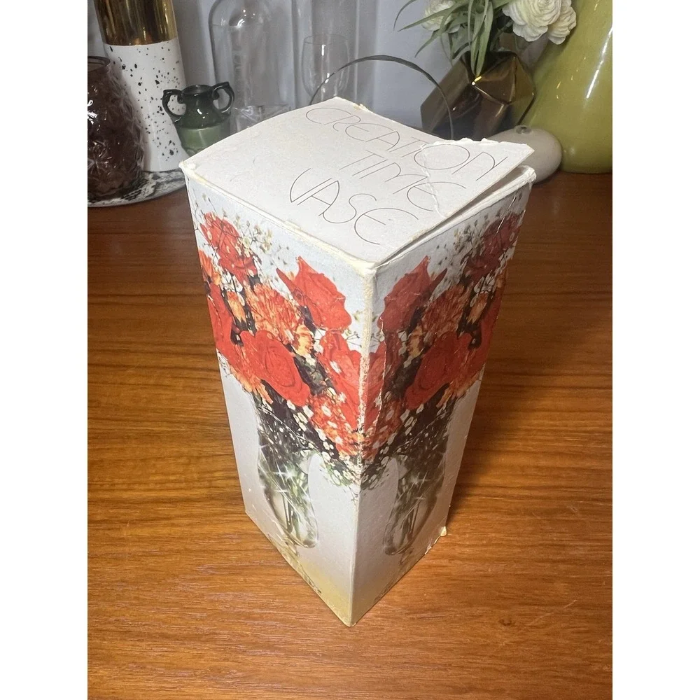 Vintage NOS Federal Glassware Vase 8 in w/ Original Box & Booklet